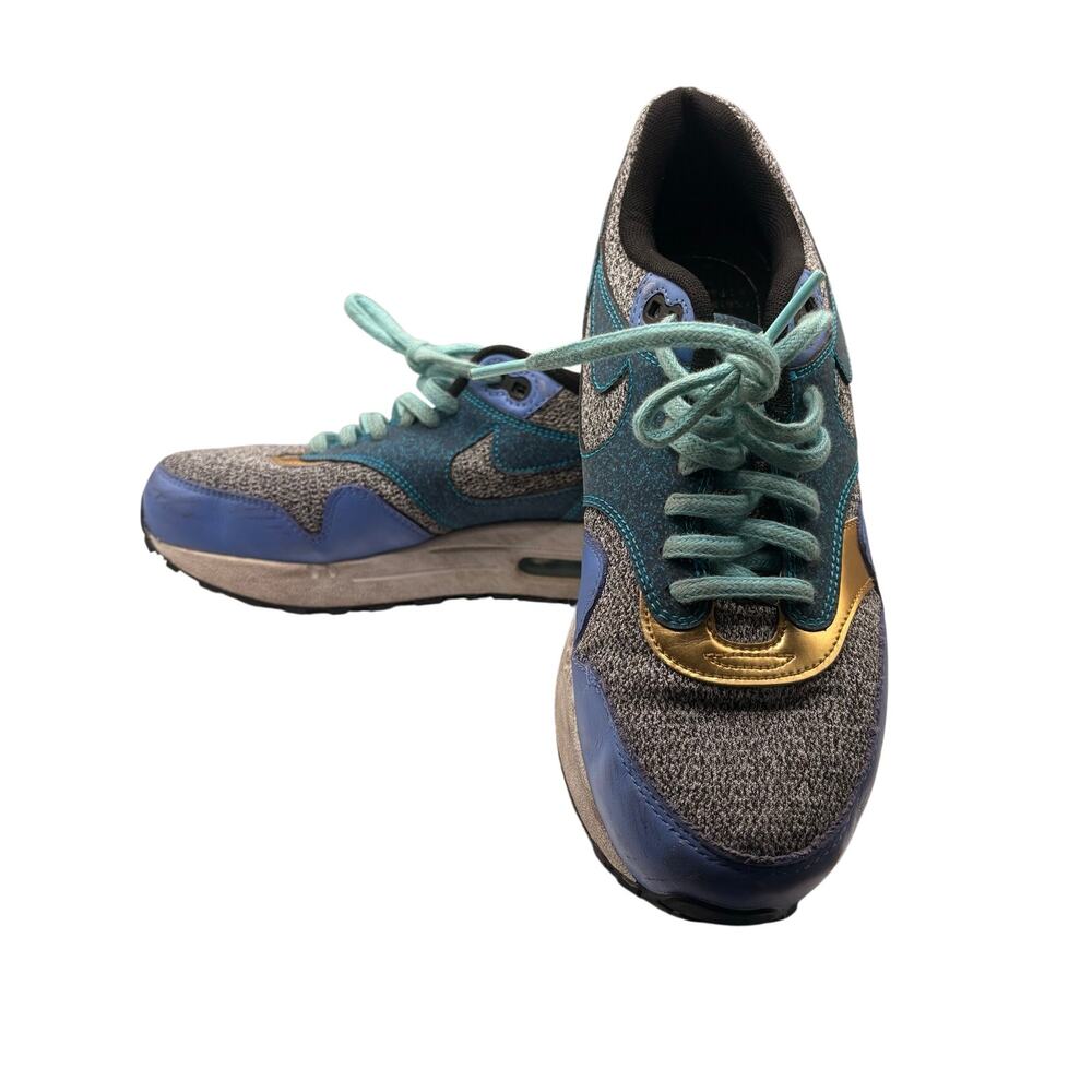 Nike Air Max Blue Gray Yellow Athletic Sneakers Size 7.5 Casual Sport Shoes